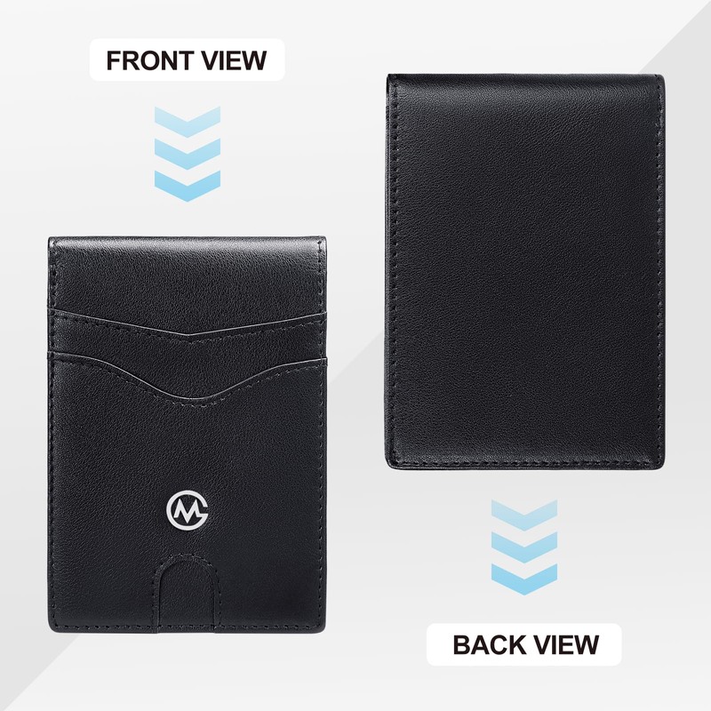 GOLF QUALITY Mens Slim Leather Bifold Wallets with Credit Card
