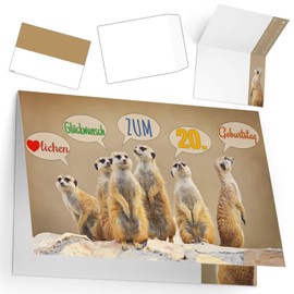 A4 XXL 20th Birthday Card with Envelope – Elegant Birthday Card – 20th Birthday Card for Men and Women from BREITENWERK