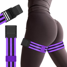 ROSYQUARZ Booty Bands, Blood Flow Restriction Bands for Women/Men, Adjustable BFR Training Bands for Glutes & Hip Building, Occlusion Resistance Bands (Purple)