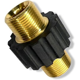 M&M Smartek Pressure Washer Adaptor Coupling M22 x 1.5 Male to M22 x 1.5 Male Thread Brass with Rubber Ring