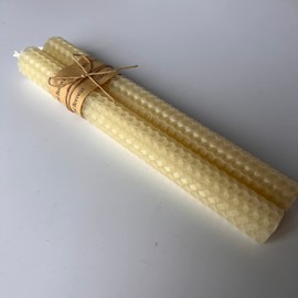 100% Pure Beeswax Dinner Candles, Subtle Honey Smell, Gift for Her, 10 Colours (White)