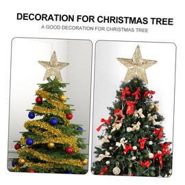 Ciieeo 2Pcs Five Pointed Star Tree Topper Beautiful Iron Art Xmas Tree Decoration Gold Rose Gold for Festive Indoor Outdoor Decor Reusable for Memorable Celebrations