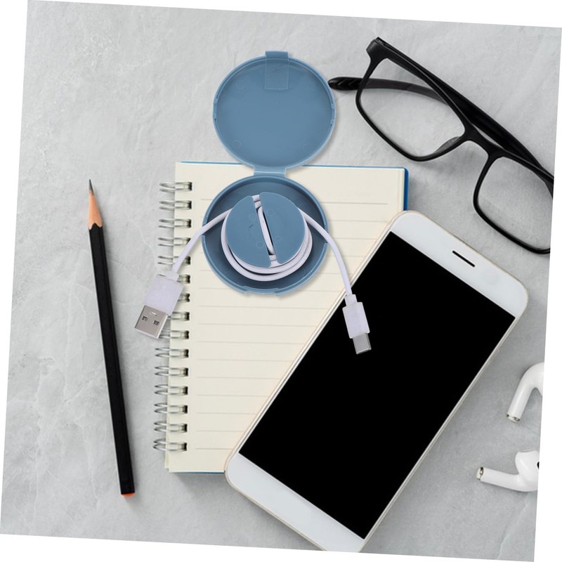 BIUDECO Mini Data Cable Storage Box Multi-Function Cable Winder Portable