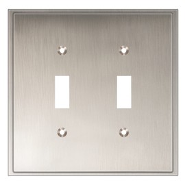 Henne Bery Soft Modern Decorative Wall Plate Switch Plate Outlet Cover (Double Toggle, Satin Nickel)