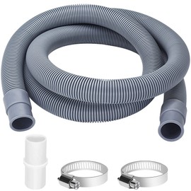 twoonto Drain Hose Extension for Washing Machines, 5M Universal Washing Machine Hose, Drain Hose Dishwasher Extension Set Including Hose Connector and Hose Clamps