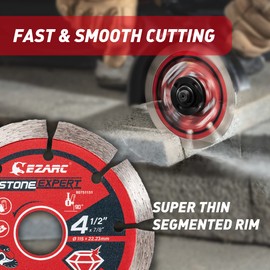 EZARC 4-1/2 inch Segmented Diamond Blade, Diamond Cutting Wheel for Angle Grinder Stone Master, 4.5" Stone Blade for Cutting Concrete Granite Masonry Brick (2-Pack)