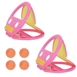 DAKSNRLS Toss and Catch Game Set Plaything Tossing Toy Paddle Ball Sports Hand Catching Racket Pink 2Pcs