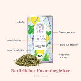 Organic Fasting Tea "Aphroditee" with Mate, Milk Thistle, Nettle, Green Tea and Other "Super Herbs" Loose Tea 120 g