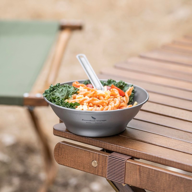 iBasingo 600ml Titanium Bowls Ultralight Tableware Single-Walled Rice Bowl Small
