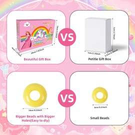 DIZRNOI Jewelry Making Kit for Girls Unicorn Mermaid Charm Necklace Making Supplies Beads Set Birthday DIY Arts and Crafts for Girls