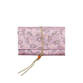 Kinran Nishijin Weave Goshuincho Holder Goshuincho Bag Goshuincho Case Goshuincho Cover 22.5×13.5 with String, Made in Japan, Standard Size (Birds and Beasts Playing, Fuji Color)