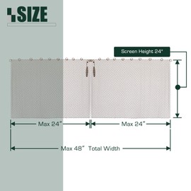 Flehomo 24 × 24 Inch Fireplace Mesh Screen Curtain, Replacement Fireplace Screen Curtain for Fireplace, Decorative Spark Guard Chain, Scroll Packaging, Antique Brass