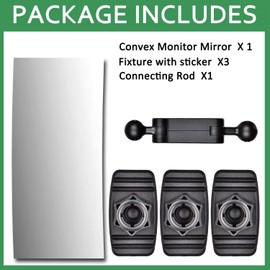Acrylic Stick-On Security Mirror, Wide Angle Convex Rear View Mirror for Cubicle Desk Computer PC Monitor to See Behind You for Office Work Car Personal Safety and Security Decor Accessories