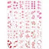 작은 미니 꽃무늬 레터링 타투스티커 Small Mini Floral Lettering Tattoo Sticker [Cherry blossom]