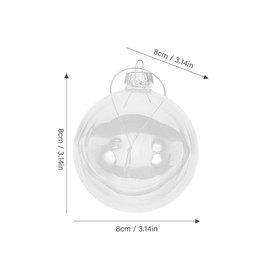DOITOOL 2Pcs Clear Christmas Ornaments Balls,3.15'' and 2.36" Plastic Acrylic Fillable Balls for Crafts,DIY Hanging Christmas Tree Ornaments,Xmas Party Supplies,Wedding Decor