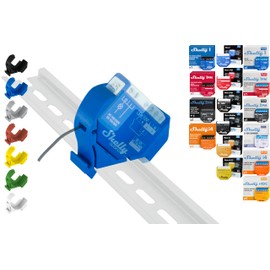 Shelly "Mini" DIN Rail Holder for 18 Shellys: 1 Gen3, 1PM Gen3, 2PM Gen3, i4 Gen3, Plus 1, Plus 1PM, Plus 2PM, Plus i4, Plus 0-10V Dimmer, Wave 1, Wave 1PM, Wave 2PM, Wave Shutter, Wave i4 (Blue)