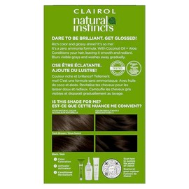 Clairol Natural Instincts Demi-Permanent Hair Dye, 3 Brown Black Hair Color, Pack of 1