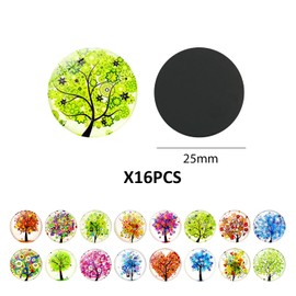 16 Pieces Refrigerator Magnets, Round Whiteboard Magnets, Tree of Life Refrigerator Magnets, 3D Decorative Refrigerator, For Whiteboards, Refrigerators, Kitchens