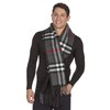 Atano Mens Reversible Checked Scarf with Tassels Black