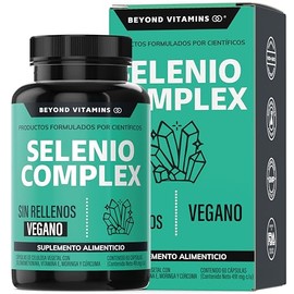 Selenio | Seleniometionina 240mcg, con Vitamina E, Moringa y Raíz de Cúrcuma | 100% Vegano- 60 Cápsulas