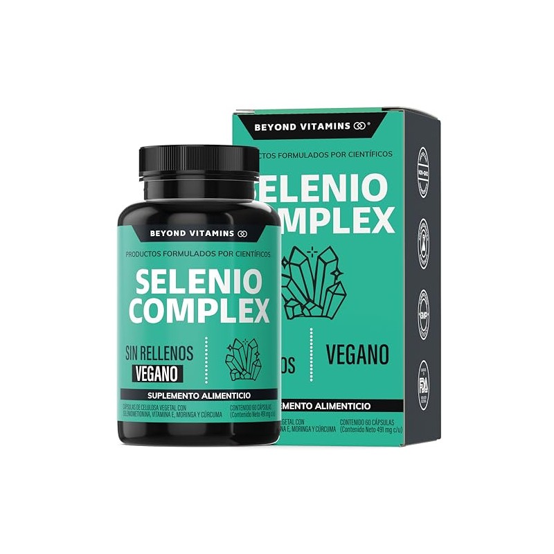 Selenio | Seleniometionina 240mcg, con Vitamina E, Moringa y Raíz