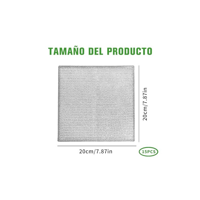 15 PCS Trapos de Limpieza de Doble Capa de Alambre