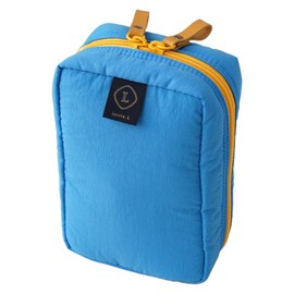 Invite.L Medium Size Stand Up Cosmetic Bag Organized Pockets Wide Open Organizer for Makeup Work Essentials Pouch Toiletry Elegant Korean Beauty Storage (Svea Blue)