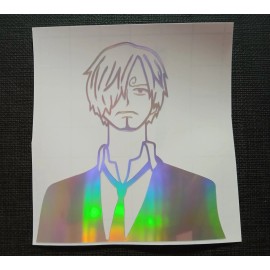 Sanji One Piece Holo Silver Sticker Vinyl Decal for Car Windows/Laptop