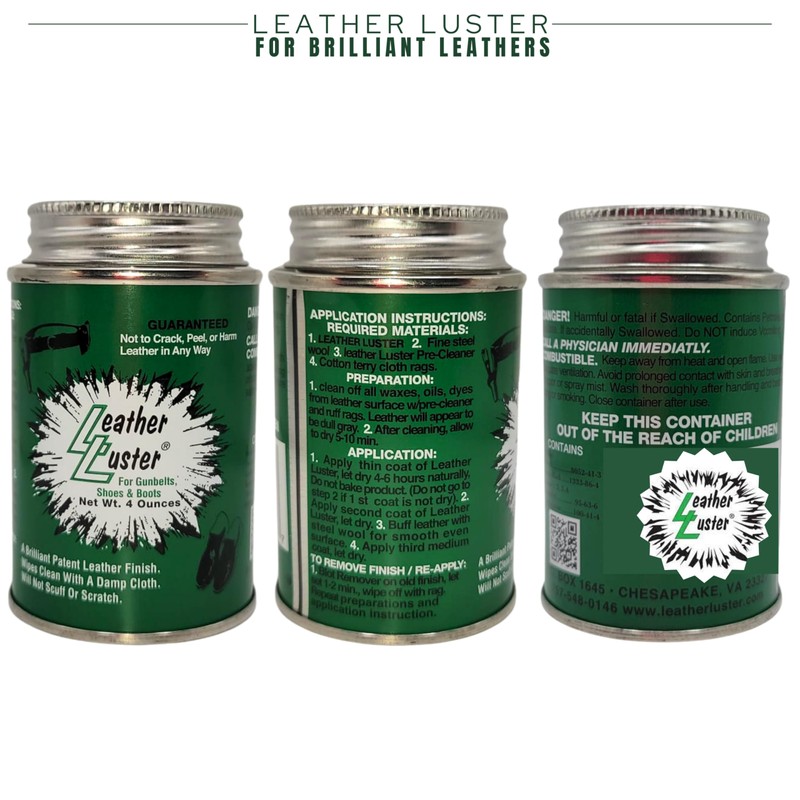 Skin Revolution Leather Luster Patent Leather Polish, Cleaner & Conditioner