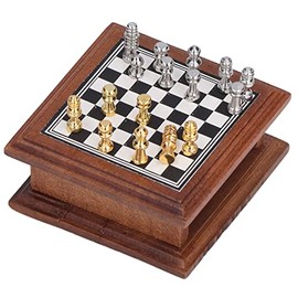 Juego de Mesa de ajedrez, Juego de ajedrez en Miniatura Mini colección de decoración Exquisita para el hogar                                          