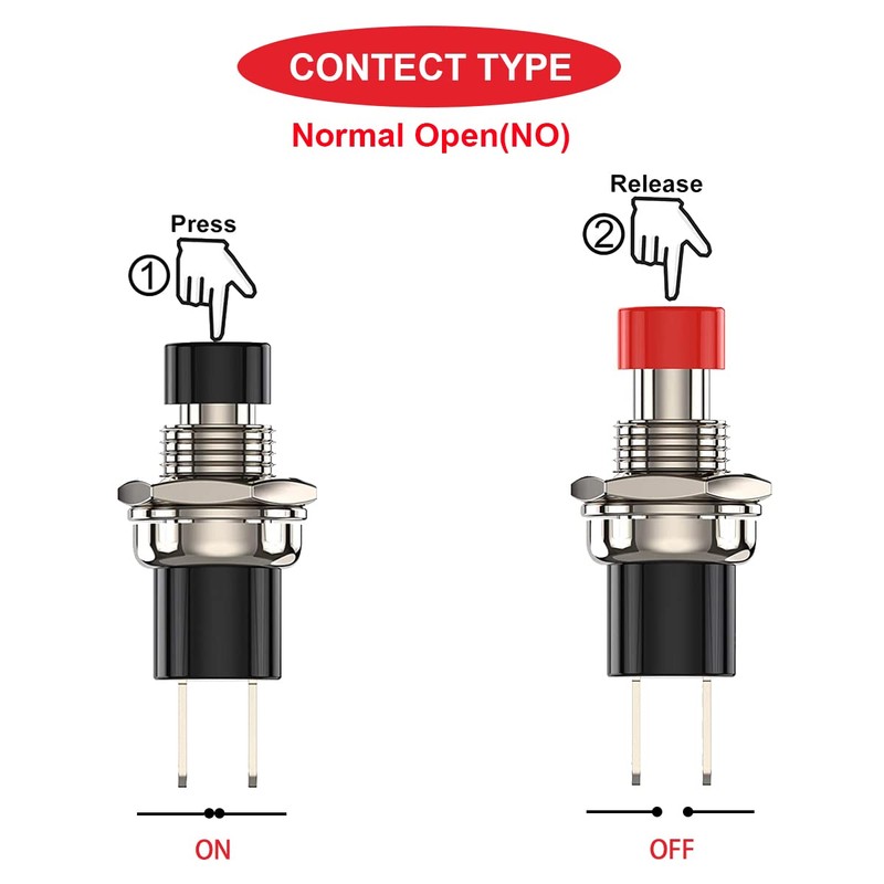 MKBKLLJY 18 Pcs 7mm Mini Round Push Button Switch 1A