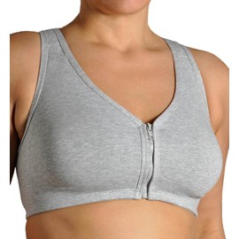 VALMONT, INC Women's Plus-Size Best Comfort Zip-Front Sports Bra Bra, Heather Gray, 38D/E