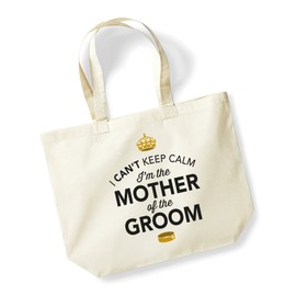 Mother of Groom Gift Bag Wedding Tote Keepsake Present Hen Party (Natural)