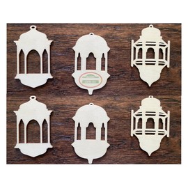 Ramadan Wooden Shape(24) Ramadan Mubarak Lantern Ornament DIY Cutouts Ramadan Decoration Eid Favors Moon Hanging Eid Decoration Islamic Wall Decoration Islamic Gifts 123