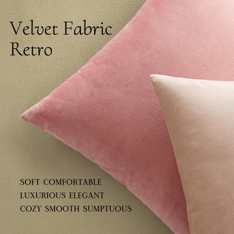 MIULEE Velvet Throw Pillow Covers 18x18 Inch, Pack of 2