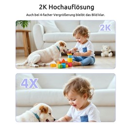 YESIMOM Babyphone mit Kamera 2K/3MP, 5.5" HD WLAN Video Babyfon mit App, IR/RBG Nachtsicht, PTZ 360°, Weinen/Bewegungs-Erkennung, AI-Tracking, Bereich Alarme, 2-Wege-Audio Videoüberwachungsgeräte
