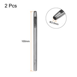 HARFINGTON 2pcs Hollow Punch for Leather 3.5mm Round Hole Punch Tool for Belt Puncher Carbon Steel Single Punch for Watch Belt Cut Leather Craft Rubber Paper Fabric Plastic Soft Material