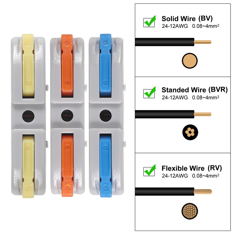 34pcs Quick Connect Electrical Splicing Wire Connectors Kit Lever Wire