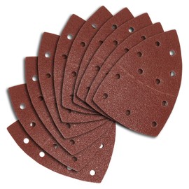 Dapetz ® Mouse Sanding Pads 10Pcs 102 x 62mm, 93mm Detail Triangle Sander Pads Sheets Durable Dust-Free 11-Holes Electric Sander Sandpaper Hook and Loop 120 Grits