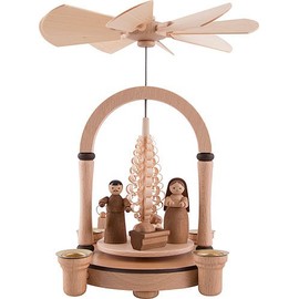 KWO Pyramid Nativity, 23 cm, Wood, Natural, 30 x 30 x 23 cm