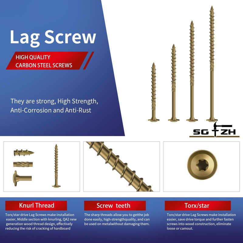SG TZH #14 x 6 Inch Lag Screws (48Pcs) 2lb.