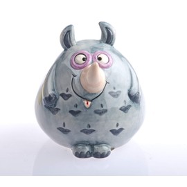 By-Bers Handmade Ceramic Owl Money Box (Rhinocero)