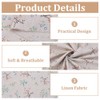PLIGREAT 2m/2.2 Yard Floral Pattern Linen Fabric, 1.5m Wide Rustic