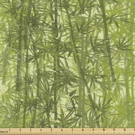 Ambesonne Forest Fabric by The Yard, A Clutter of Woodland Tree Branches Leaves Theme of Plantation, Decorative Fabric for Upholstery and Home Accents, 1 Yard, Olive Green