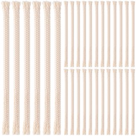 HINZIC 30 PCS 1/4" Round Oil Lamp Wicks Cotton Braided Lamp Wicks Replacement for Candle Lamp, Oil Lamp Wicks Only