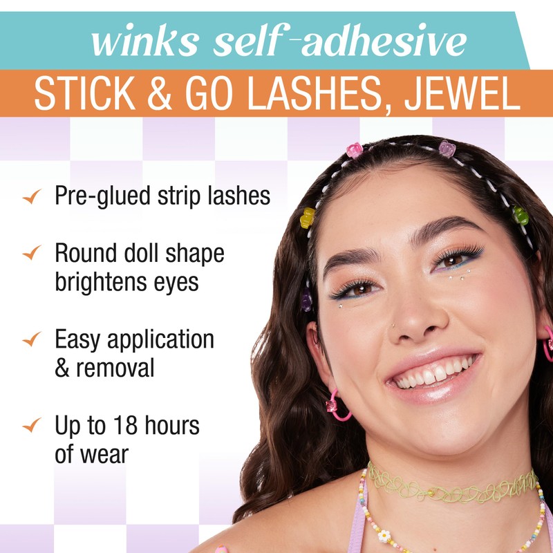 Ardell Winks Self Adhesive Eyelashes – Jewel Style, Press on
