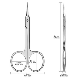 DERDOUT Curved Cuticle Scissors Extra Fine, Stainless Steel Small Manicure Scissors with Precise Pointed Tip Grooming Blades