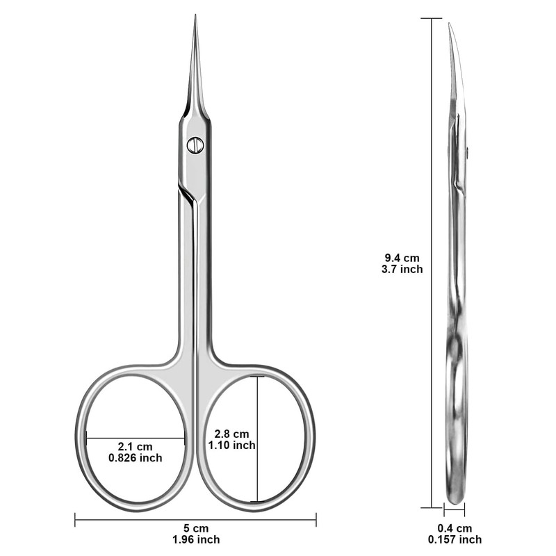 DERDOUT Curved Cuticle Scissors Extra Fine, Stainless Steel Small Manicure