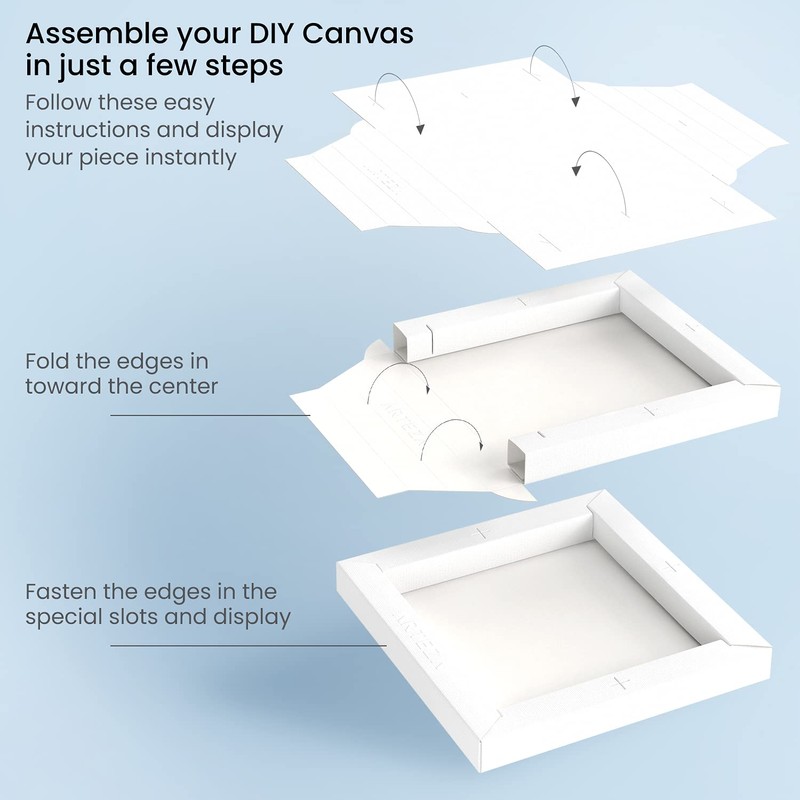 ARTEZA DIY Frame Canvases for Painting, 5 Sheets, 9x9 Inches,