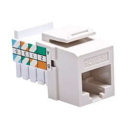 Leviton Home 5e Snap-In Connector, T568A/B Wiring, 5EHOM-RT5, Light Almond